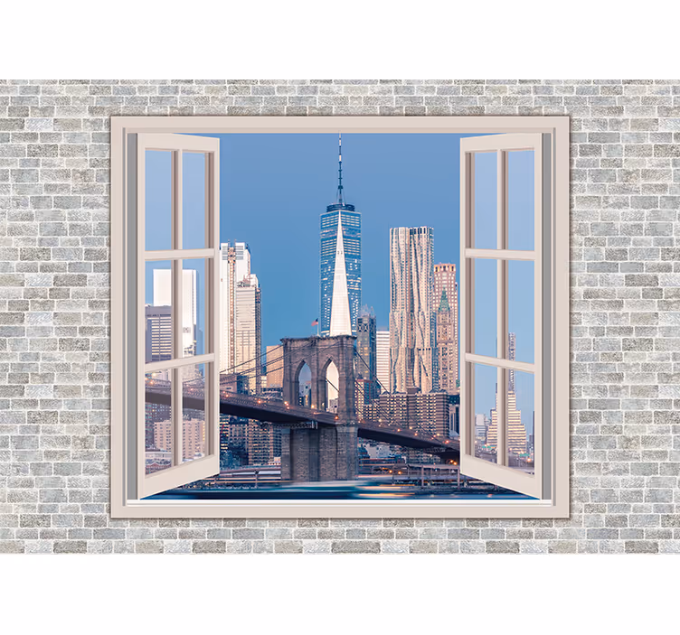 Mural de parede Nova York vistas de manhattan céu limpo - TenStickers