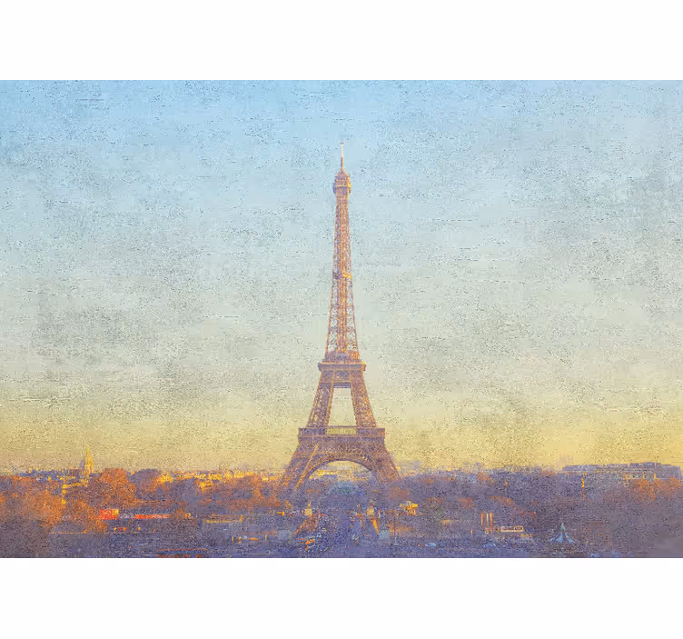 Mural de parede paris torre eiffel ao crepúsculo - TenStickers