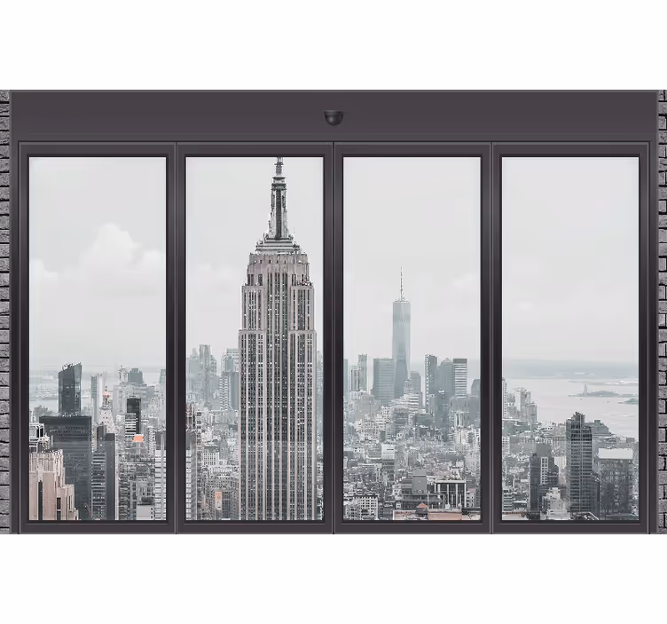 Mural de parede nova york skyline urbano empire state - TenStickers