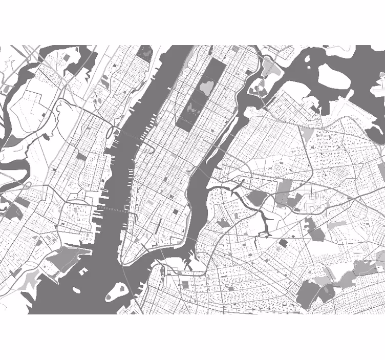 Mural de parede nova york mapa detalhado de nova york - TenStickers