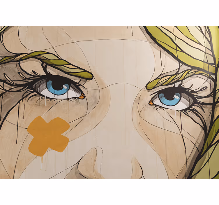Mural de parede arte olhos com expressões - TenStickers