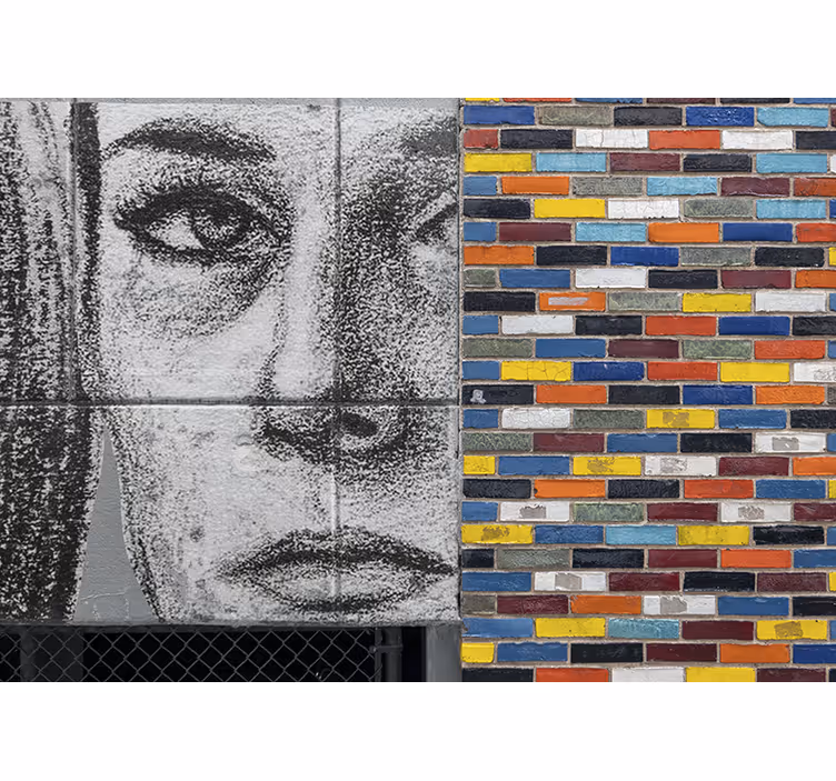 Mural de parede de arte urbana retrato urbano Único - TenStickers