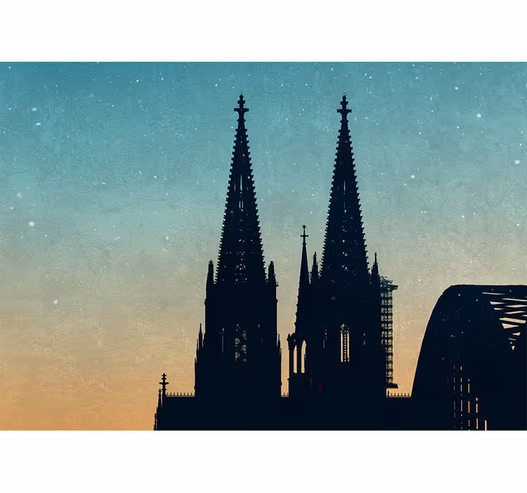 Fotomurais cidades e países torres de catedral silhuetas - TenStickers