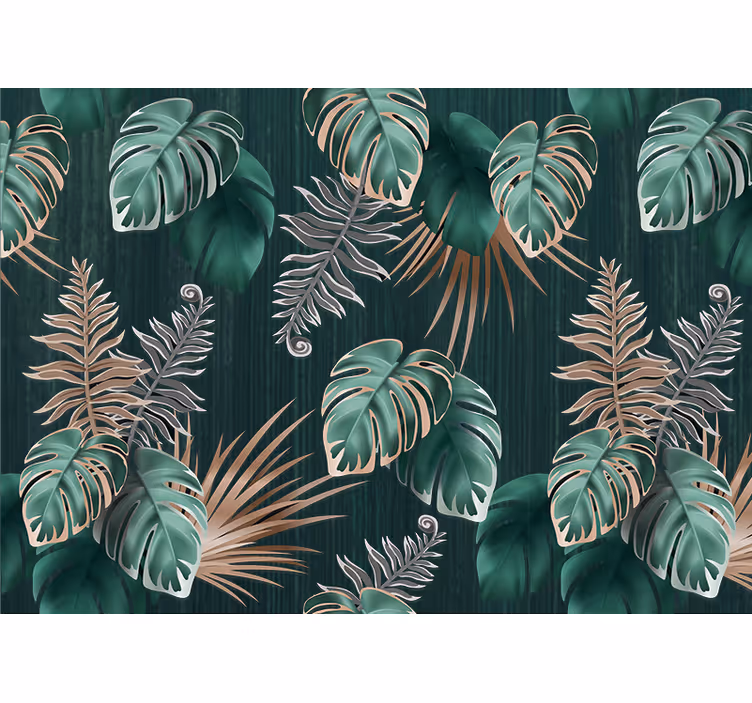 Fotomural para casa de banho folhas variadas - TenStickers