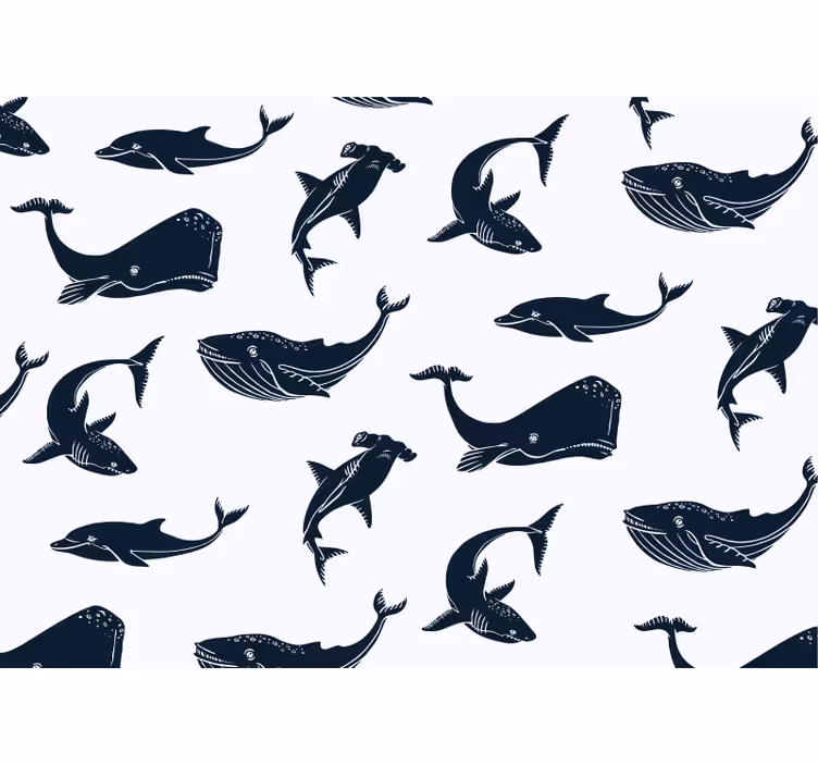 Mural de parede animais com motivos marinhos - TenStickers