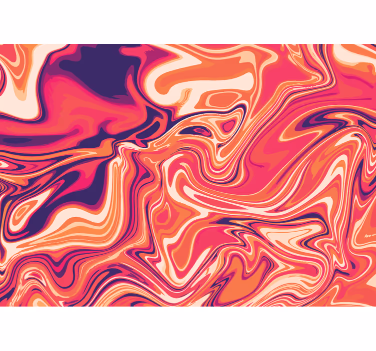 Mural de parede abstrato com padrões de espiral fluida - TenStickers