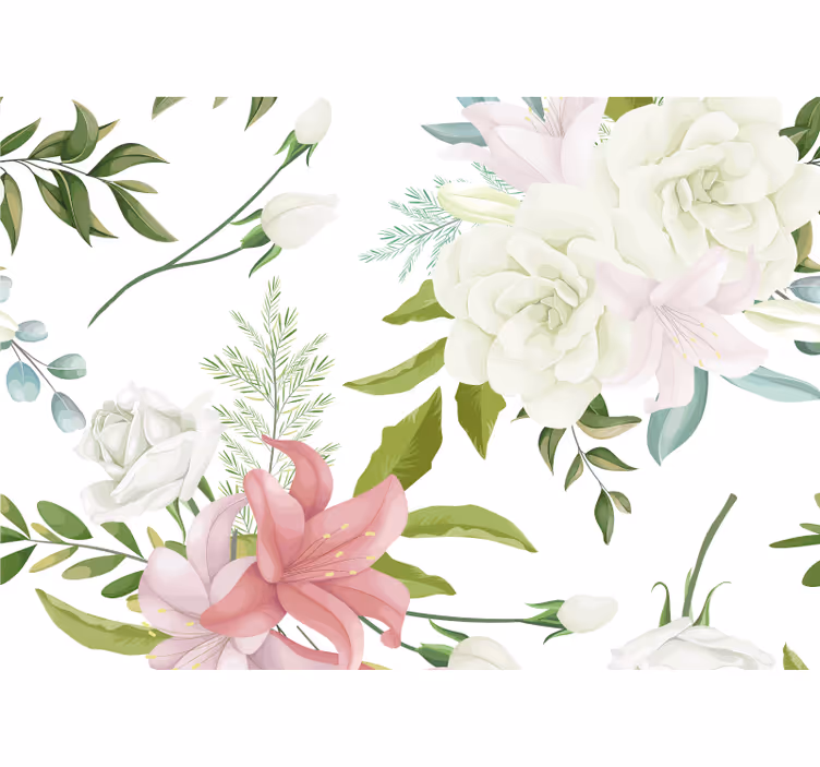 Fotomurais flores Jardim realista minimalista - TenStickers