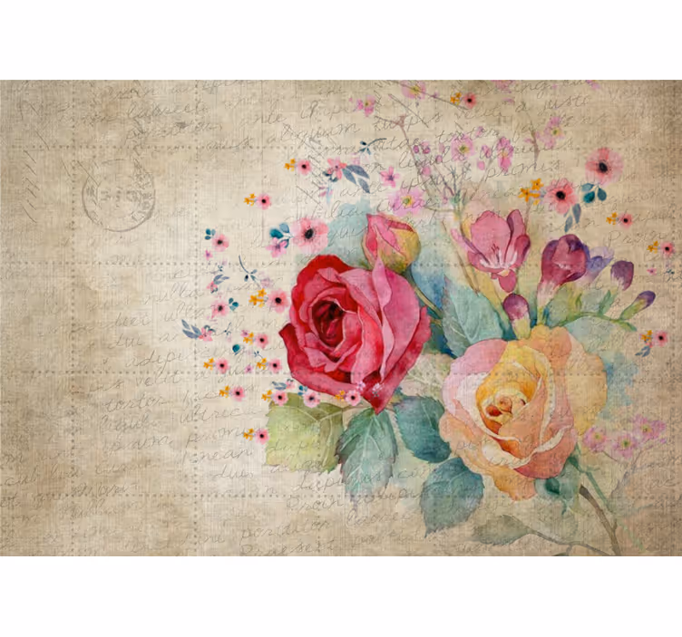 Fotomurais flores composição de flores de rosa - TenStickers