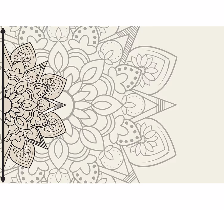 Mural de parede mandalas com motivo floral elaborado - TenStickers