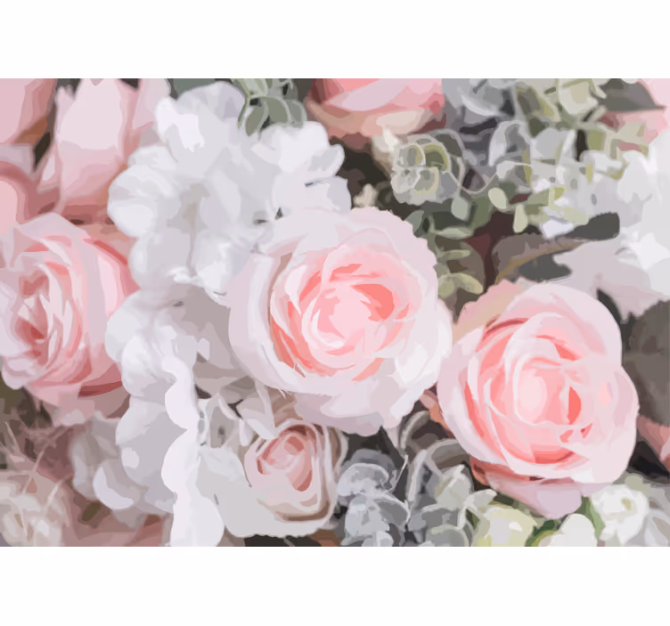 Fotomurais flores rosas pink românticas - TenStickers