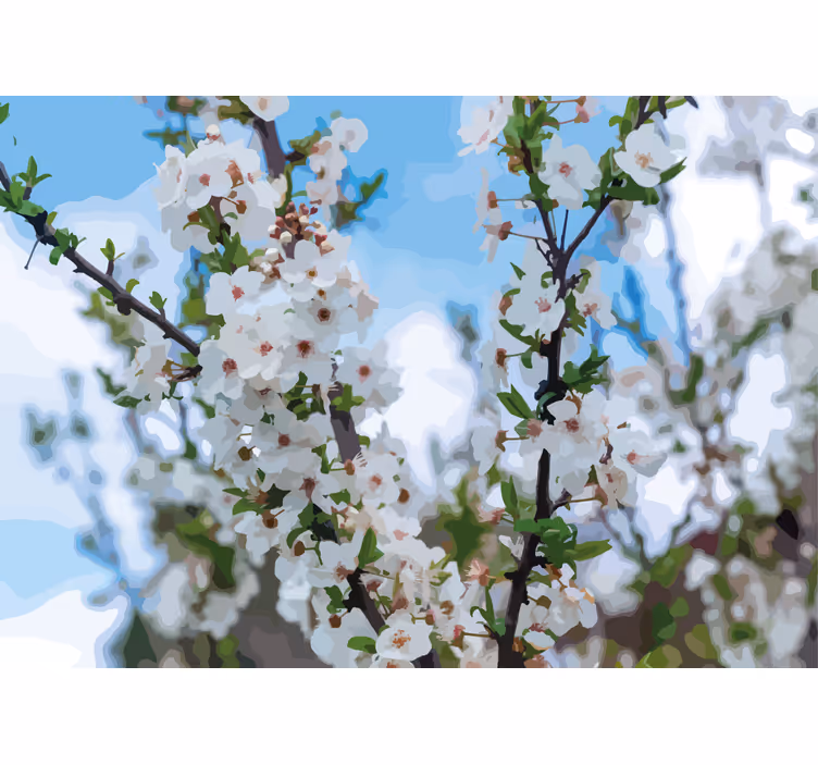 Fotomurais flores ramo de flor branca - TenStickers