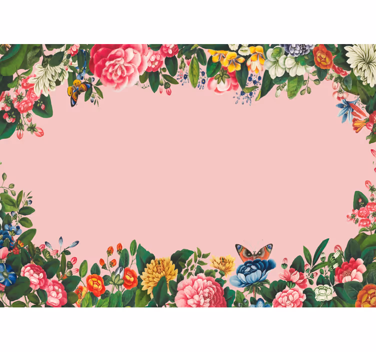Fotomurais flores design floral rosa elegante - TenStickers