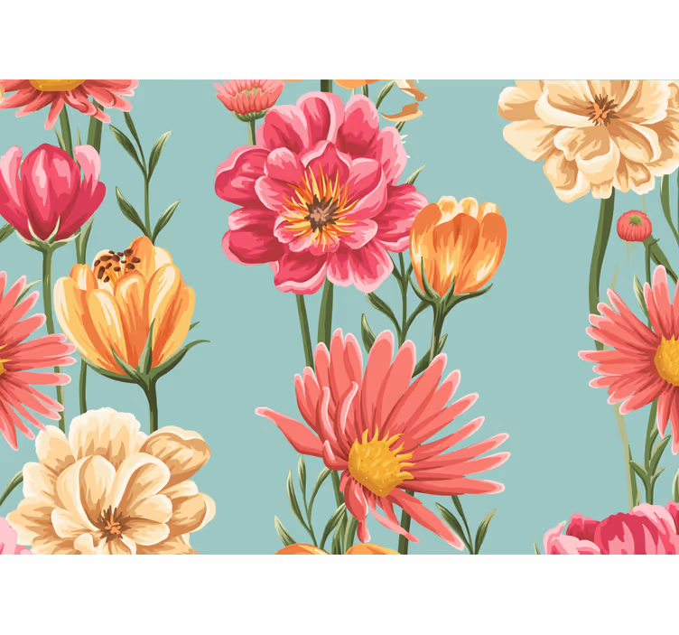 Fotomurais flores composição de flores coloridas - TenStickers