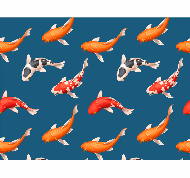 Mural de parede animais peixes koi coloridos - TenStickers