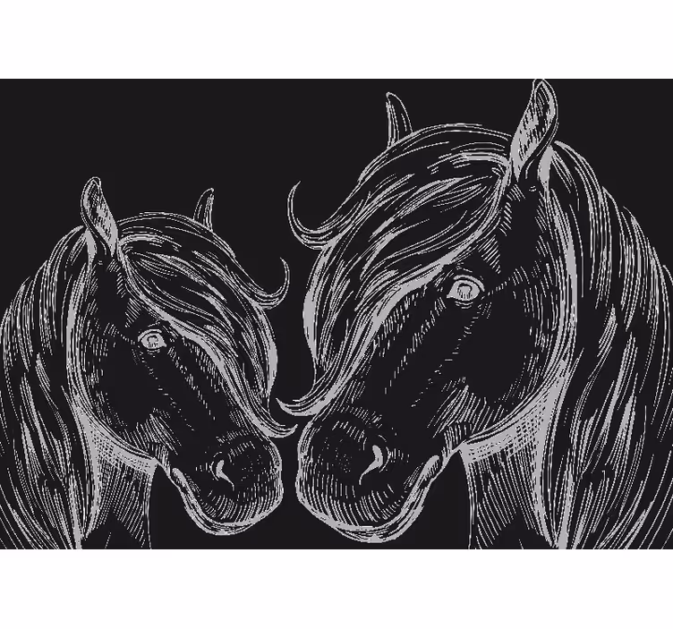 Mural de parede animais retratos elegantes de cavalos - TenStickers