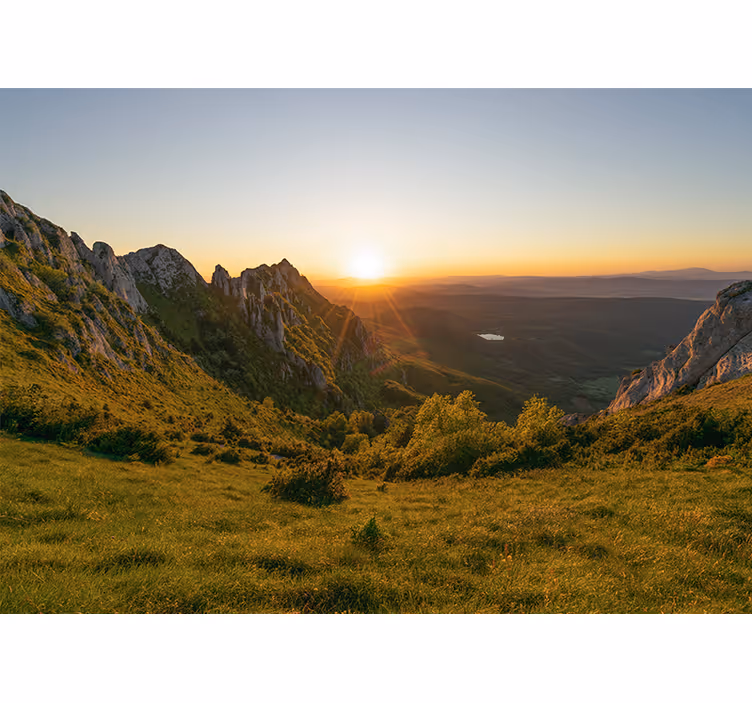 Fotomurais de paisagens pôr do sol sobre montanhas - TenStickers