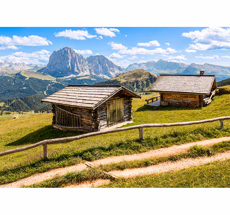 Fotomurais de paisagens cabines de montanha cênicas - TenStickers