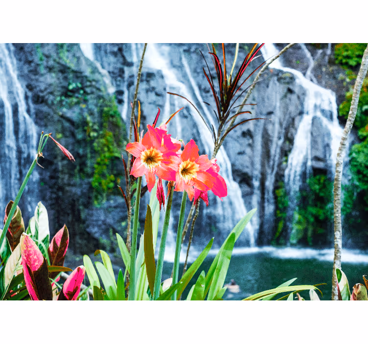 Fotomurais flores flores tropicais rosadas - TenStickers