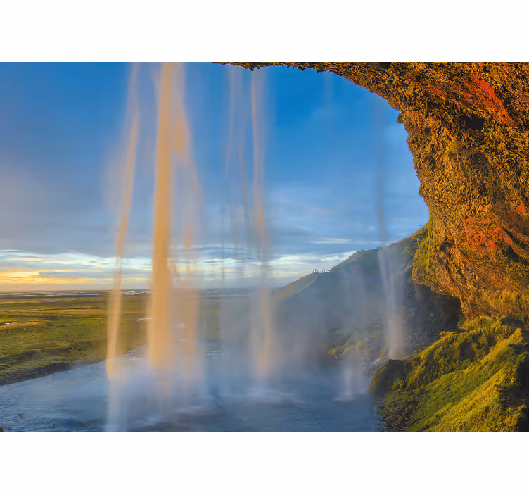 Mural de parede montanha ponto de vista da cascata majestosa - TenStickers