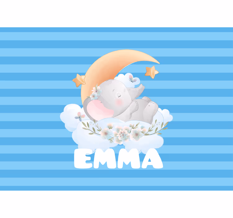 Mural de parede infantil design de elefante dormindo - TenStickers