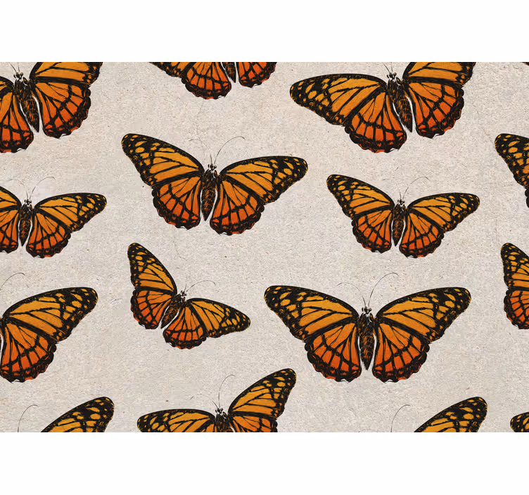 Fotomurais flores borboletas em voo - TenStickers