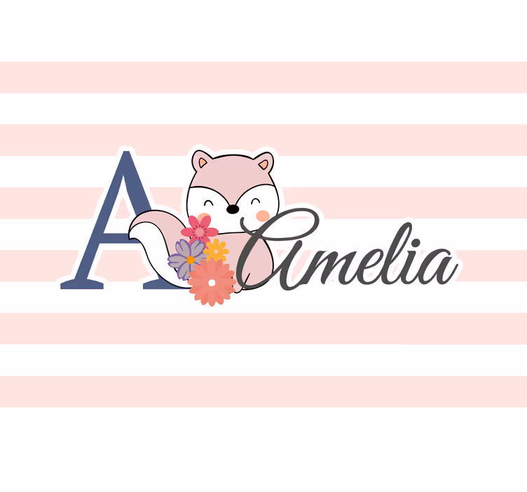 Mural de parede infantil com design de raposa adorável - TenStickers
