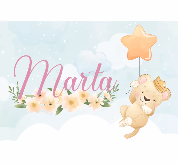 Mural de parede infantil balão de leão fofo - TenStickers