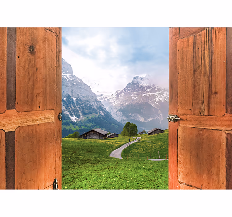Fotomurais de paisagens abertura para montanhas - TenStickers