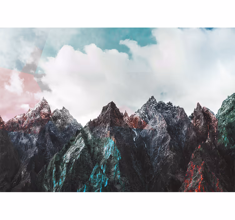 Mural de parede montanha cumes de montanhas majestosas - TenStickers