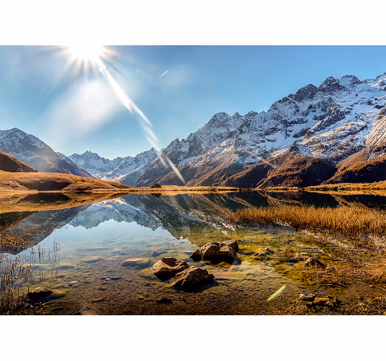 Fotomurais de paisagens reflexo do lago da montanha - TenStickers