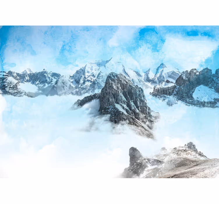 Mural de parede montanha picos gélidos majestosos - TenStickers