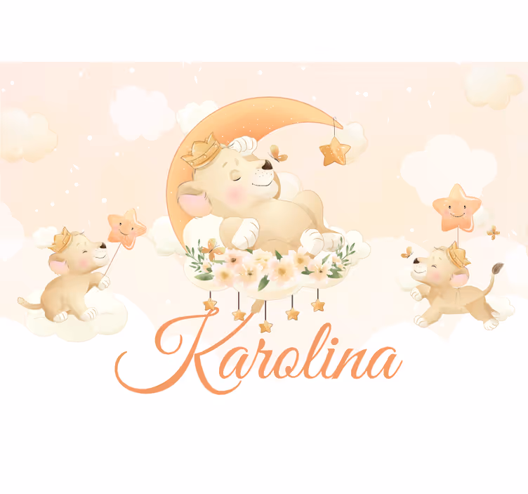 Mural de parede animais cena de leão sonhador - TenStickers