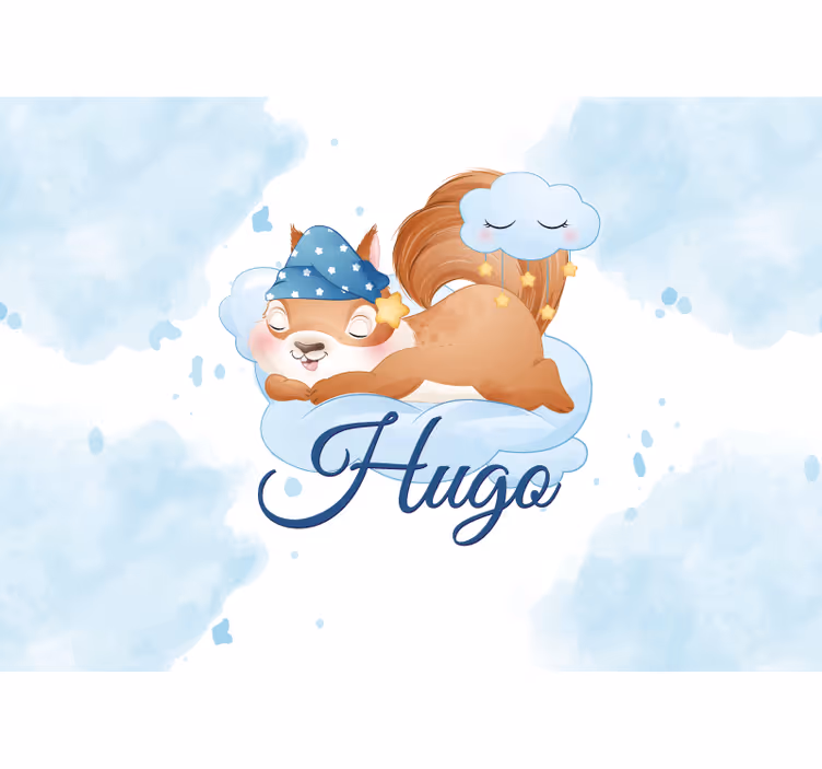 Mural de parede bebés sonhos do esquilo sonolento - TenStickers