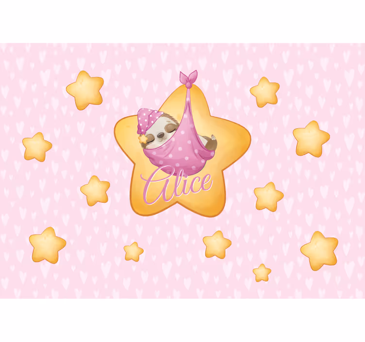 Mural de parede bebés preguiça nas estrelas - TenStickers