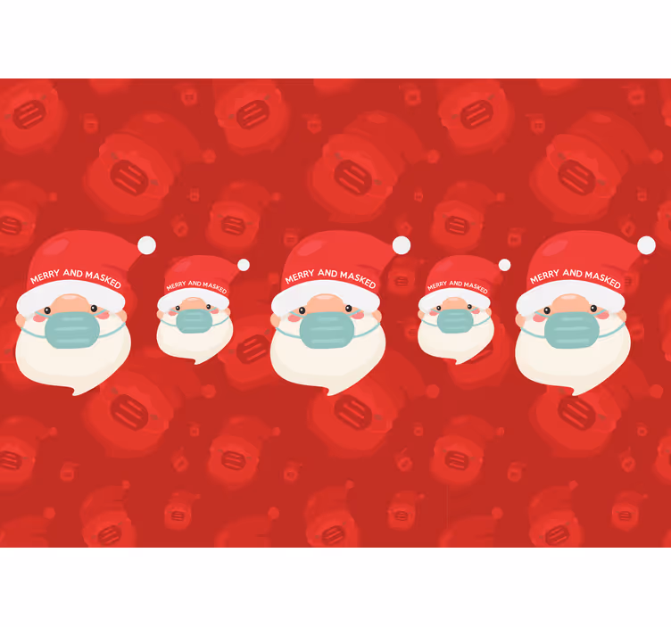 Mural de parede natal papai noel de máscara - TenStickers