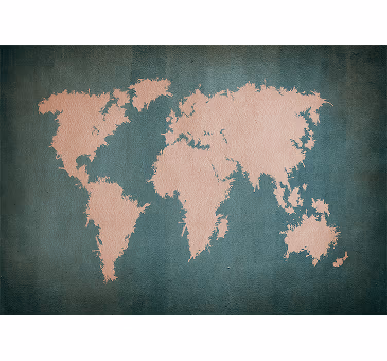 Mural de parede mapa mundial contorno global - TenStickers