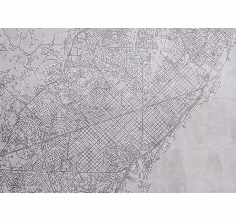 Fotomurais cidades e países mapa detalhado da cidade - TenStickers