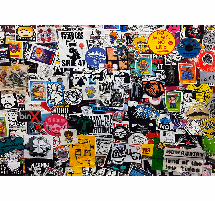 Mural de parede de arte urbana colagem de adesivos coloridos - TenStickers