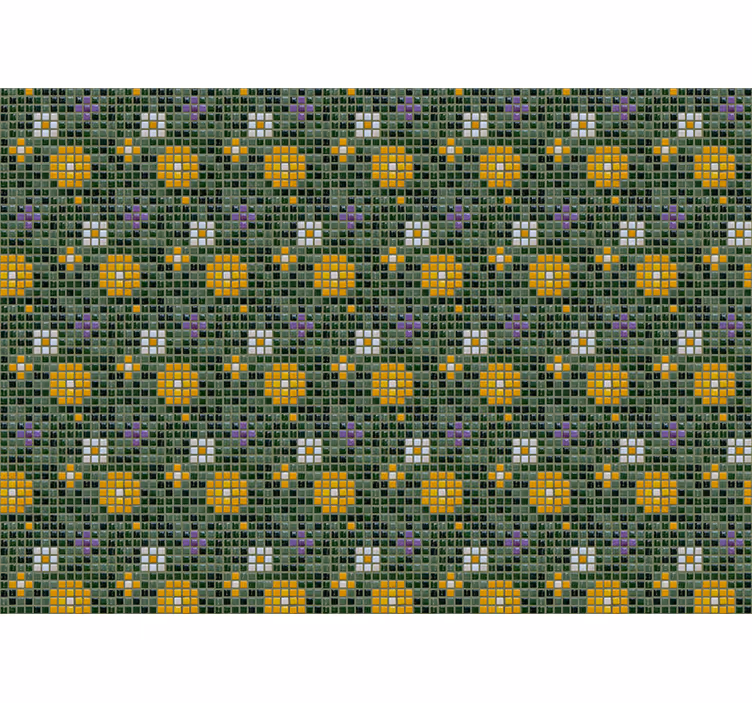Fotomurais para casa de banho padrão floral vibrante - TenStickers