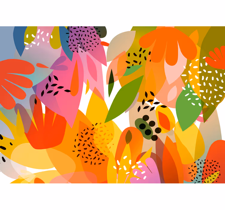 Fotomurais flores colagem floral colorida - TenStickers