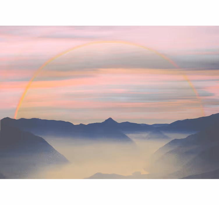 Fotomurais de paisagens cena do arco-Íris na montanha - TenStickers