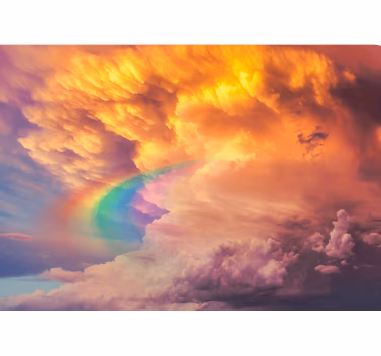 Mural de parede céu arco-íris de nuvens majestosas - TenStickers