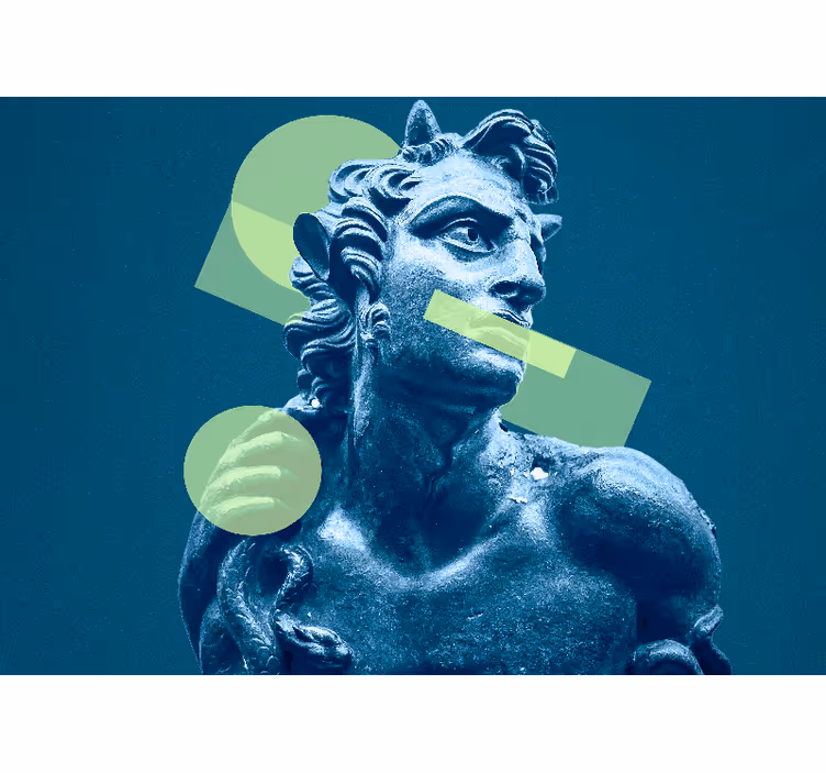 Mural de parede arte estátua com formas geométricas - TenStickers