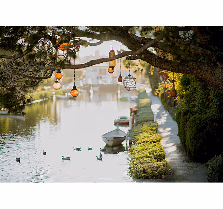 Fotomurais de paisagens lanternas de canais isolados - TenStickers
