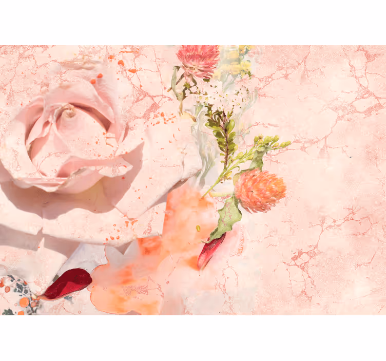 Fotomurais flores rosa pink romântica - TenStickers
