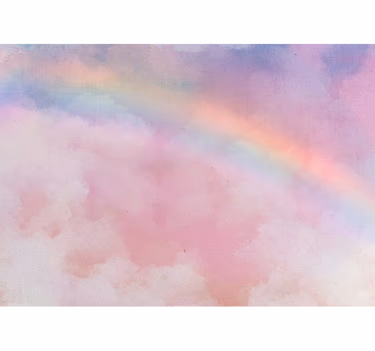 Fotomurais de paisagens Arco-íris em nuvens rosa bebê - TenStickers