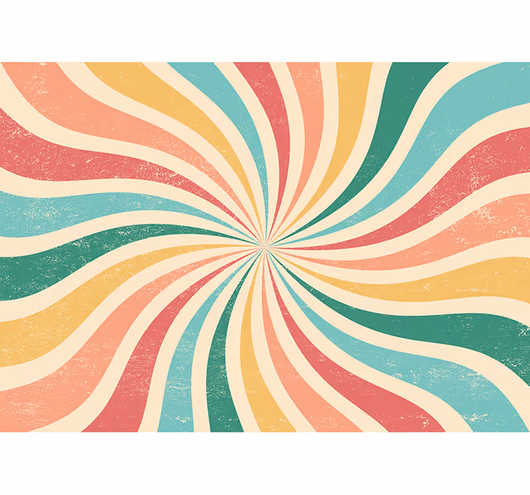 Murais de parede 3d ondas coloridas em espiral - TenStickers