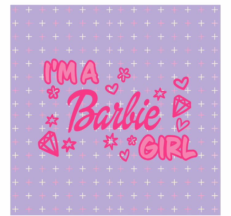 Sou uma menina barbie citação notas musicais fotomural d - TenStickers