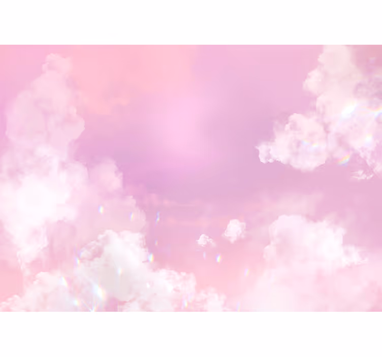 Fotomurais de paisagens Nuvens brancas céu rosa - TenStickers