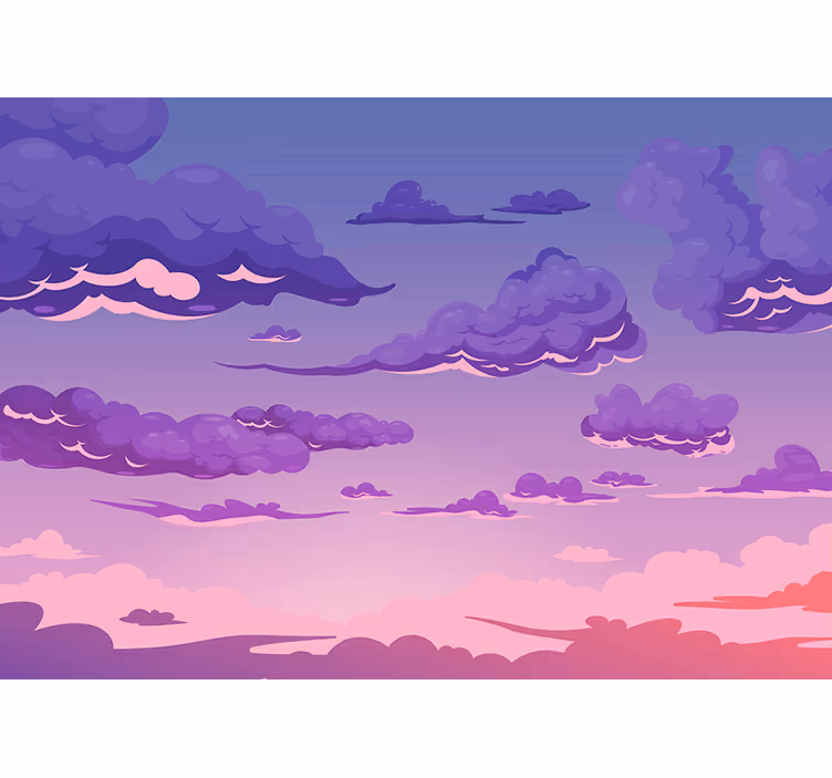 Mural de parede céu vista de nuvens divertidas - TenStickers